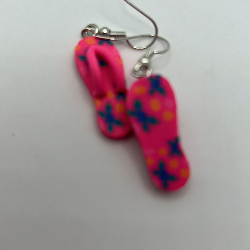 Pink Flip Flop Fashion Earrings - Picture 3 of 3